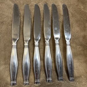Lot of 6 Oneida Ambiance Stainless Steel Flatware Dinner Knife MCM